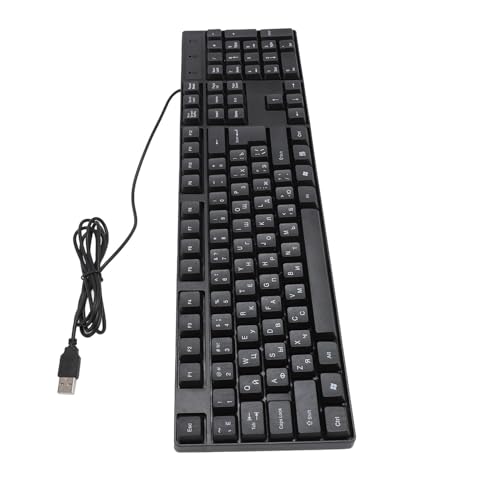 Matybobe K1800 Minderheitensprache Tastatur 104 Tasten Ergonomische USB -Kabelspieltastatur für Desktop -Laptop -Computer (Russisch) von Matybobe