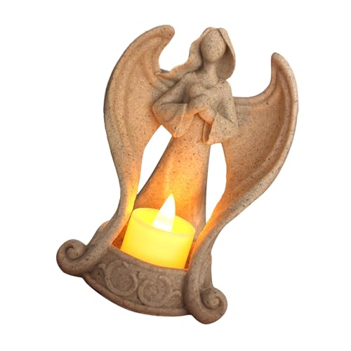 Matybobe Kerzenhalter Blessing Figuren Teerhalter Home Dekoration Party Memorial Tribute Begräbnis Begräbnis (Beige) von Matybobe