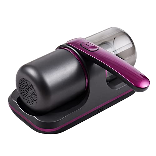 Matybobe Kompakter Matratzen-Staubsauger 100 W kabelloser UV-Bett-Handstaubsauger 8000 Pa Starke Saugleistung 2 Geschwindigkeiten einstellbar 250 ml Staubabsaugung Eingebauter Akku zum Reinigen von Matybobe