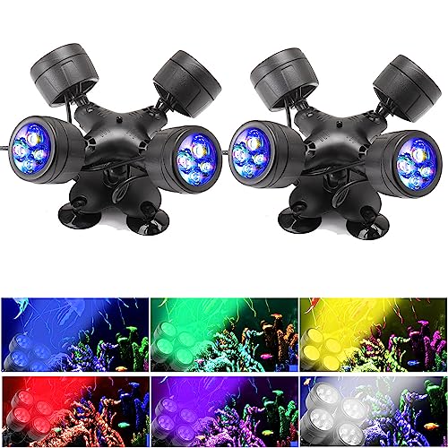 Matybobe LED -Teichleuchte RGB Unterwasserleuchten Farbe Wechseln Teichleuchten für Aquarium Brunnen Garten Teich Wasserfall (EU -Stecker) von Matybobe
