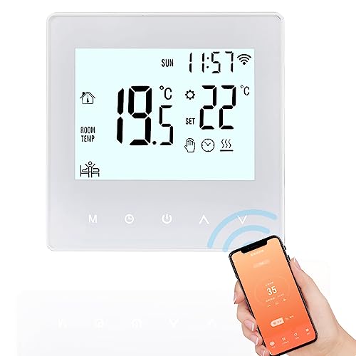 Matybobe Smart Tuya WiFi Thermostat 3A Digitales programmierbares LCD-Display Fußbodenheizung Temperaturregler Digitaler intelligenter Wandthermostat für die Warmwasserbereitung Matybobe Smart Tuya WiFi Thermostat 3A Digitales programmierbares LCD-Display Fußbodenheizung Temperaturregler Digitaler intelligenter Wandthermostat für die Warmwasserbereitung von Matybobe