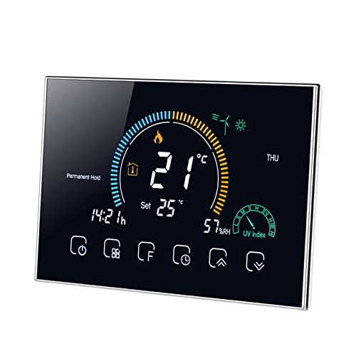 Matybobe Thermostat Fussbodenheizung, Thermostat Heizung Programmierbarer Touchscreen LCD für Warmwasserbereiter Thermoregulator mit Hintergrundbeleuchtung 95-240V von Matybobe