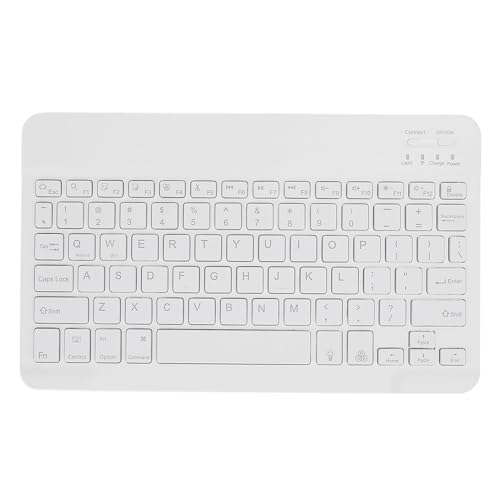 Matybobe Tragbare Tastatur Wireless RGB Backbeleuchtung Wiederaufleuter 10 -Zoll -Ultra -Slim -Tastatur für Tablet -Telefon (Weiß) von Matybobe