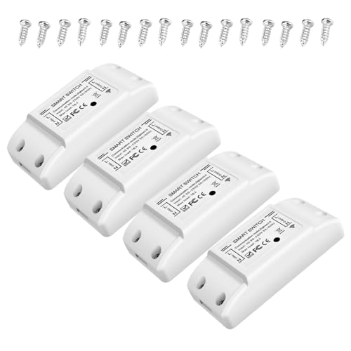 Matybobe WiFi und BT Smart Switch 10A 2200W Dual-Modus Ein/Aus Gerät Stimme Tuya APP Fernbedienung Timing Schalter Smart Home Sprachsteuerung für Elektrogeräte Universal Smart Home Automation Modul von Matybobe
