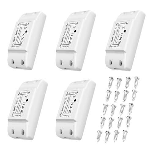 Matybobe WiFi und BT Smart Switch 10A 2200W Dual-Modus Ein/Aus Gerät Stimme Tuya APP Fernbedienung Timing Schalter Smart Home Sprachsteuerung für Elektrogeräte Universal Smart Home Automation Modul von Matybobe