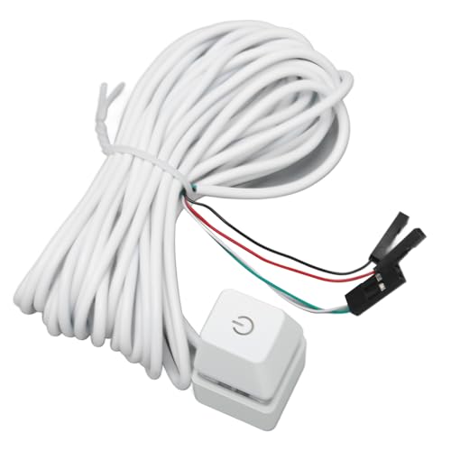 PC Power Switch White Mechanical Key Blue Switch Backnit Ligit Plug and Play Desktop Computer Office Gaming (Farbenfrohes Licht 2m) von Matybobe