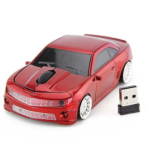 Sportauto -Form 2.4G Wireless Computer Maus Hoher Genauigkeitssensor für das Laptop -Gaming -Büro (Rot) von Matybobe