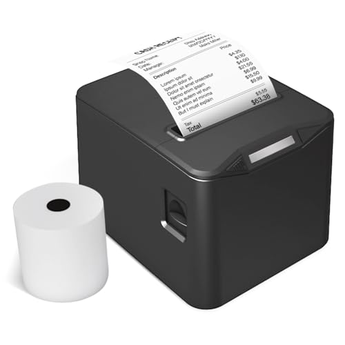 Thermo-Belegdrucker 80 mm Desktop direkter Thermodruck USB+LAN-Anschluss hohe Geschwindigkeit mit automatischem Cutter großem Papierfach unterstützt ESC/POS für Versand Geschäft Restaurant Küche von Matybobe