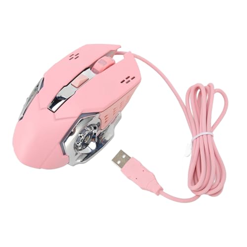 Wired Gaming Maus RGB Backlight 4 Einstellbare DPI -Laptop Silent Maus 7 8 10 (Rosig) von Matybobe