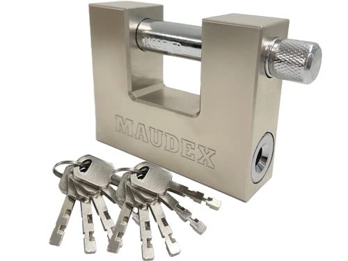 Maudex® MDP/70 [10 Schlüssel] Container-Vorhängeschloss Heavy Duty Outdoor - [Anti-Bohrer, Anti-Pick-Zylinder] - Auch als Sicherheitsschloss für Garage, Schuppen, Motorrad geeignet von Maudex