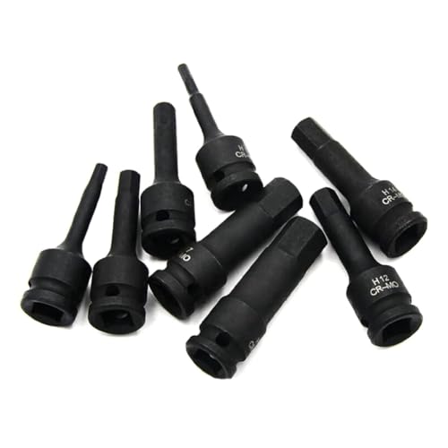 Mauedest 1/2 Schlagschrauber Sechskant Stecknuss Bit 12,5 mm H5-H19 Innensechskantschlüssel Stecknuss Bit Schlagschrauber Stecknuss Adapter von Mauedest