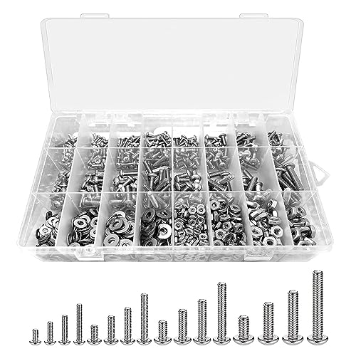 Mauedest 1110-teiliges Edelstahlschrauben-Set mit Bolzen und Unterlegscheiben (4-40 6-32 8-32 10-24) von Mauedest
