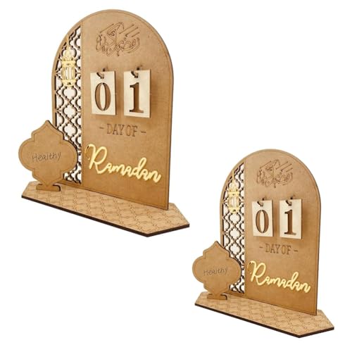 Mauedest 2 Stück Ramadan-Kalender Countdown für Zuhause – Ramadan-Tischdekoration – Ramadan-Geschenke für Kinder A von Mauedest