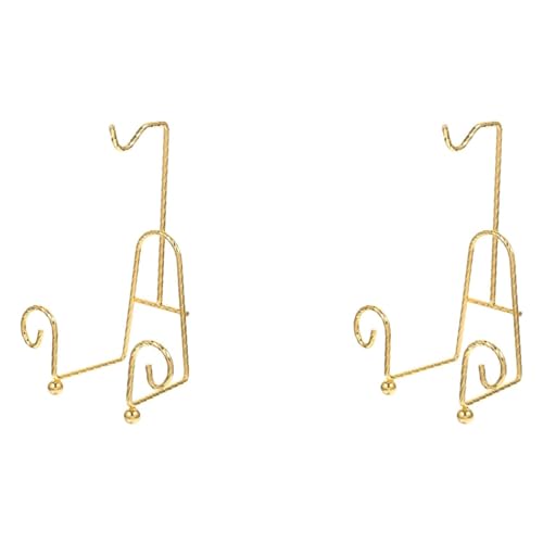 Mauedest 2 x Teeglashalter Becherhalter im Display für Teeset Tellerständer aus vergoldetem Metall von Mauedest