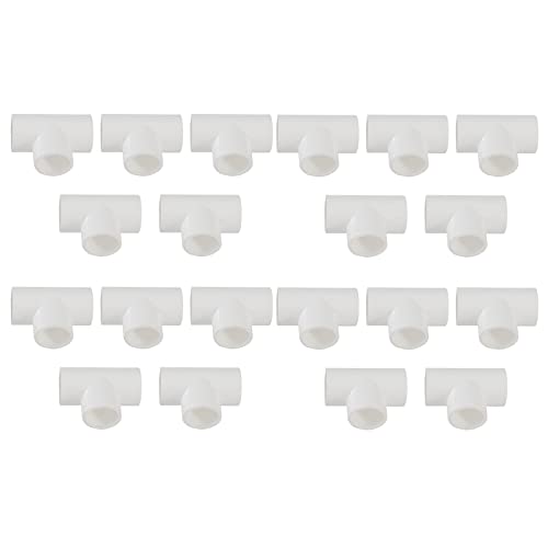 Mauedest 20 mm PVC Tee 3-Wege Wasserschlauch Schlauchadapter Steckverbinder Weiß 20 Stück von Mauedest