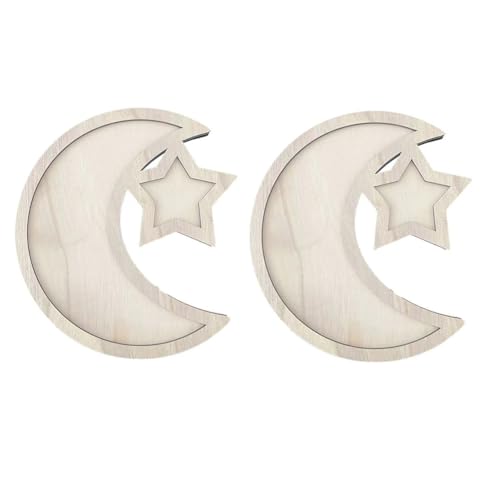 Mauedest 2er Set Ramadan Moon Holztablett Eid Mubarak Party Frühstück,A Mauedest 2er Set Ramadan Moon Holztablett Eid Mubarak Party Frühstück,A von Mauedest