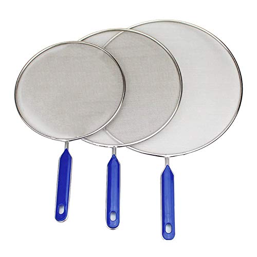 Mauedest 3 Pack Fett Splatter Sieb zum Braten im der Pfanne, Edelstahl Schutz, Heiß öL Schutz zum Stoppen des Prime Burn von Mauedest