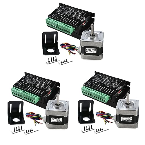 Mauedest 3 x TB6600 4A 9-42V CNC Stepper Motor Controller CNC mit Nema 17 Schrittmotor Bipolar 1.7A 40N.cm Holding Torque E Montagehalterung für 3D-Drucker Hobby Router CNC Mauedest 3 x TB6600 4A 9-42V CNC Stepper Motor Controller CNC mit Nema 17 Schrittmotor Bipolar 1.7A 40N.cm Holding Torque E Montagehalterung für 3D-Drucker Hobby Router CNC von Mauedest