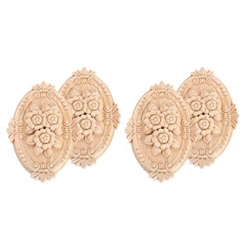 Mauedest 4 Stück aus Holz geschnitzte Applique Rahmen Onlay Dekoration Möbel unlackiert nicht lackiert ovale Modelle 21 x 15 cm Mauedest 4 Stück aus Holz geschnitzte Applique Rahmen Onlay Dekoration Möbel unlackiert nicht lackiert ovale Modelle 21 x 15 cm von Mauedest
