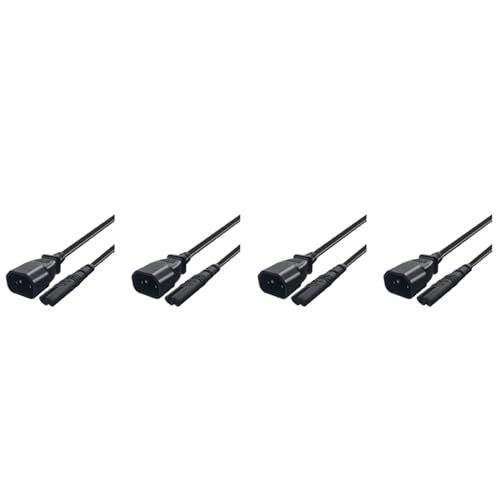Mauedest 4 x Adapter Konverter IEC ein 3 Pin zu C14 A C7 Buchse für Wasserkocher für PDU UPS (2,0 m) von Mauedest