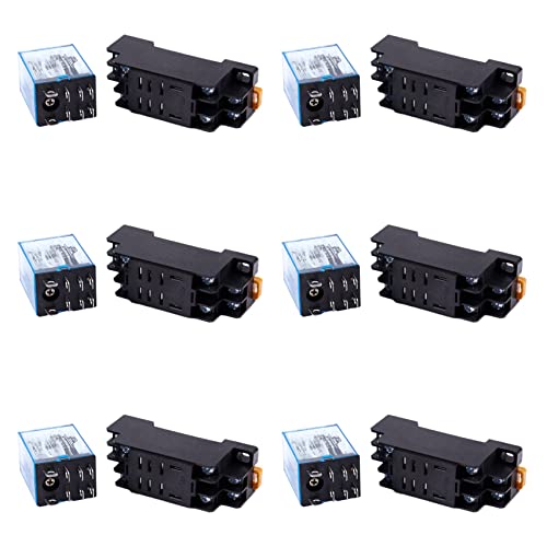 Mauedest 6X 12V DC Spulenspannung Relais DPDT LY2NJ HH62P-L JQX-13F 10A mit PTF08A Sockel Basis Mauedest 6X 12V DC Spulenspannung Relais DPDT LY2NJ HH62P-L JQX-13F 10A mit PTF08A Sockel Basis von Mauedest