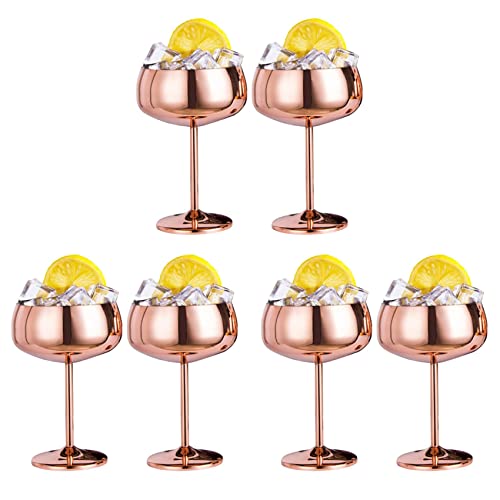 Mauedest Champagnergläser aus Kupfer Set mit 6 Weingläsern Vintage im Cocktailglas aus Edelstahl von Mauedest