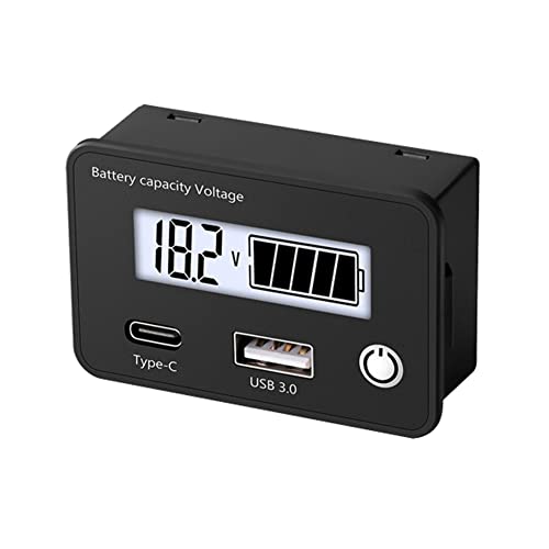 Mauedest Digitales Voltmeter für Auto Spannungsprüfer DC8-30V USB Type-C Schwarz, Bildschirm Mauedest Digitales Voltmeter für Auto Spannungsprüfer DC8-30V USB Type-C Schwarz, Bildschirm von Mauedest