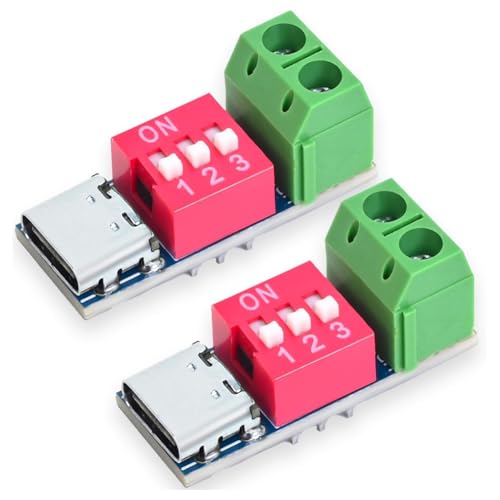 Mauedest USB-C PD Trigger Board PD/QC Decoy Schnellladung USB Typ-C auf 12V Hochgeschwindigkeitsladegerät Leistungssteigerung 2Stk von Mauedest