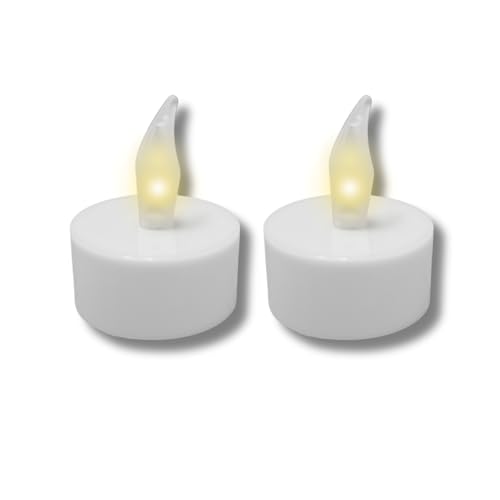 Mauk® LED Teelicht 2er Pack | flackernde, realistische LED-Kerzen für gemütliche Atmosphäre | sicheres und langlebiges Kerzenlicht, ideal für Dekoration, Hochzeit & festliche Anlässe von Mauk