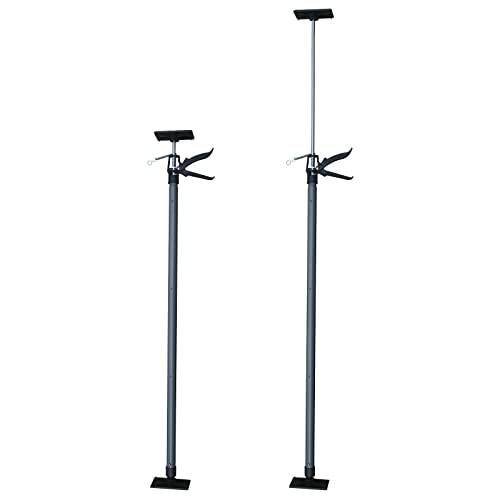 MAUK® Profi Tür Zargenspanner Einhandstütze Montagestütze Deckenstütze Teleskopstütze | 2er Set, höhenverstellbar | 115-290 cm/bis 30 kg - Grau | Stütze für Katzennetz/Tiernetz von Mauk