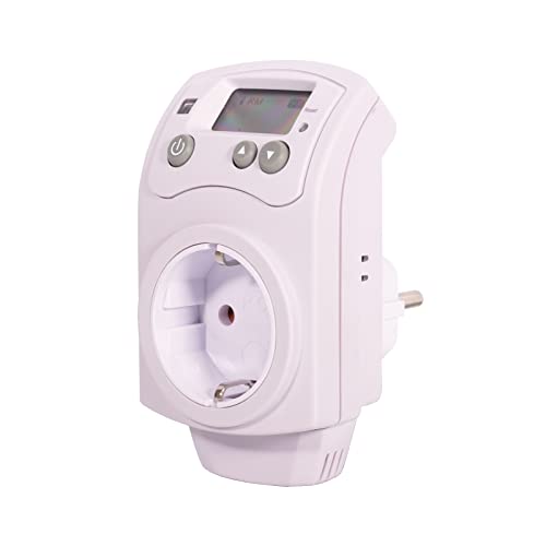 Mauk Digital Thermostat mit Steckdose für Heizung Heizgeräte Infrarotheizung Kühlgeräte universal - Steckdosenthermostat - programmierbar - Weiß von Mauk