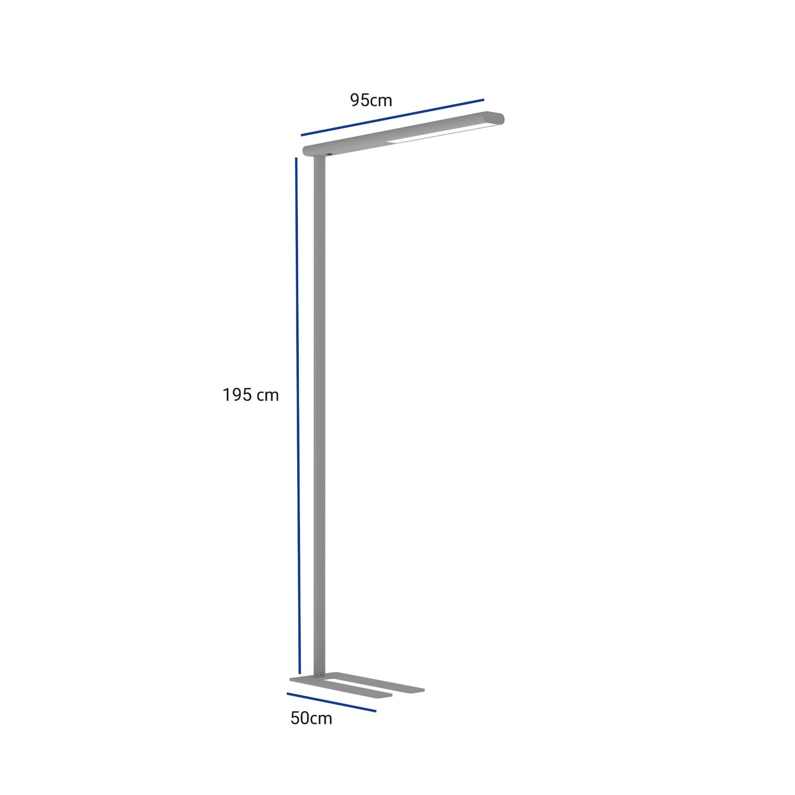 LED-Büro-Stehleuchte MAULjet, silber von Maul