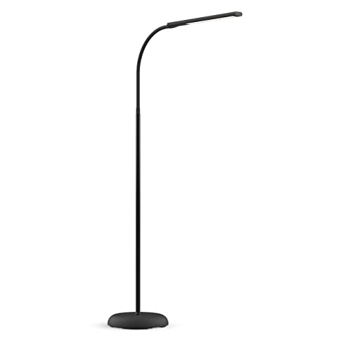 Maul LED-Standleuchte MAULpirro | LED Lampe dimmbar | Elegante Arbeitsplatzleuchte fürs Büro und Zuhause | Energieeffiziente & dimmbare Stehleuchte mit 3000K Farbtemperatur | Schwarz von Maul