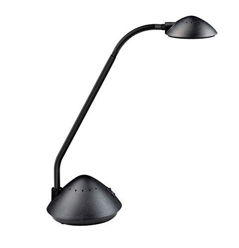 Maul Tischleuchte MAULarc | LED Schreibtischlampe mit beweglichem Leuchtenkopf | Platzsparende Tischlampe für Schreibtisch, Büro und kleine Arbeitsflächen | Warmweißes Licht | Schwarz von Maul