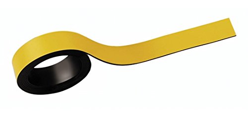 MAUL Magnetstreifen 2 x 100cm (2 Stück) | Magnetband selbsthaftend auf magnetischen Oberflächen | Magnetklebeband individuell zuschneidbar | Beschriftbar mit Marker | Gelb von Maul