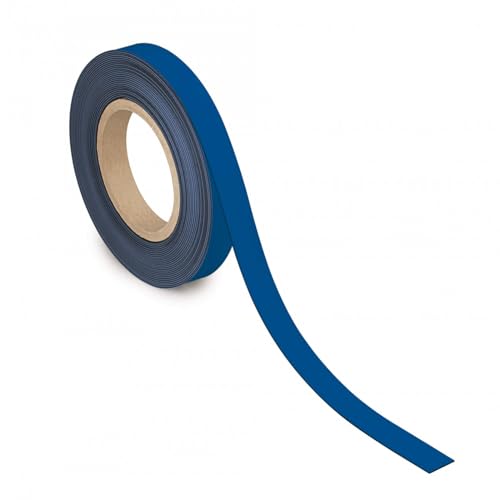 MAUL Kennzeichnungsband 20mm x 1mm | Beschriftbares Band mit magnetischer Rückseite | Vielseitig anwendbar in Büro, Werkstatt, Lager und Küche | Individuell zuschneidbar | 10m Länge | Blau von Maul