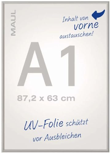 MAUL Klapprahmen MAULstandard A1 | Bilderrahmen für Poster, Werbemittel & Fotos | Robuster Bilderrahmen A1 mit 25mm Aluminiumprofil | Montage in Hoch- und Querformat möglich | Silber MAUL Klapprahmen MAULstandard A1 | Bilderrahmen für Poster, Werbemittel & Fotos | Robuster Bilderrahmen A1 mit 25mm Aluminiumprofil | Montage in Hoch- und Querformat möglich | Silber von Maul