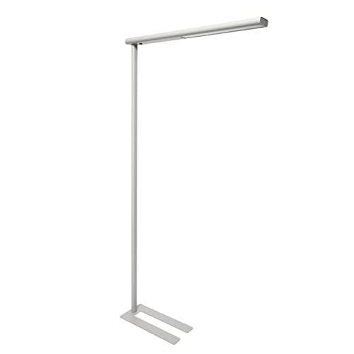 MAUL LED-Standleuchte MAULjet – Breite Arbeitsplatzleuchte fürs Büro – Energieeffiziente Stehleuchte mit 4000K Farbtemperatur – silber von Maul