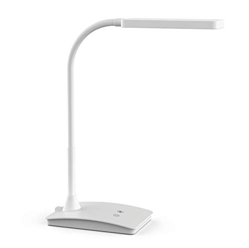 Maul LED Tischleuchte MAULpearly colour vario | Schreibtischlampe dimmbar | Leistungsstarke Arbeitsplatzleuchte | Schreibtischlampe mit 3000-6500K | Lampe für Schreibtisch, Büro | Weiß von Maul