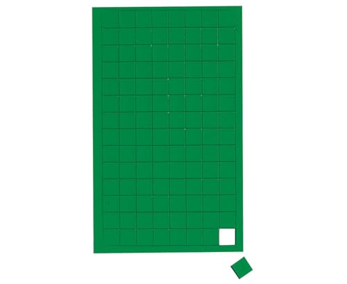 MAUL Magnete Quadrat (112 Stück) | Kleine Magnete für Magnettafel, Kalender und Whiteboard | Magnete bunt | Magnete klein 1x1 cm (LxB) | Magnete beschriftbar mit Marker | Grün von Maul