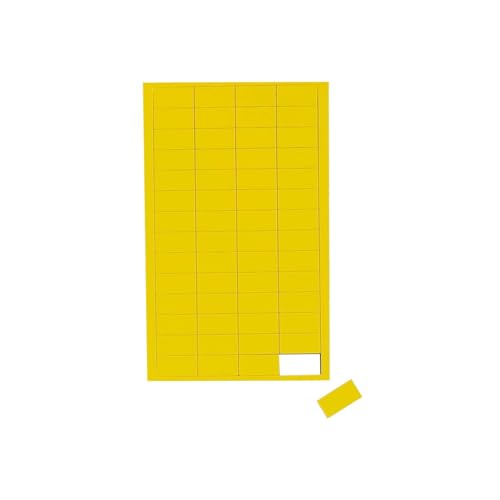 MAUL Magnete Rechteck (56 Stück) | Kleine Magnete für Magnettafel, Kalender und Whiteboard | Magnete bunt | Magnete klein 1x2 cm (LxB) | Magnete beschriftbar mit Marker | Gelb von Maul