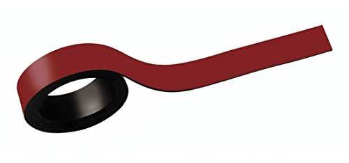 MAUL Magnetstreifen 1,5 x 100cm (2 Stück) | Magnetband selbsthaftend auf magnetischen Oberflächen | Magnetklebeband individuell zuschneidbar | Beschriftbar mit Marker | Rot von Maul