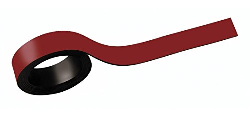 MAUL Magnetstreifen 2 x 100cm (2 Stück) | Magnetband selbsthaftend auf magnetischen Oberflächen | Magnetklebeband individuell zuschneidbar | Beschriftbar mit Marker | Rot von Maul