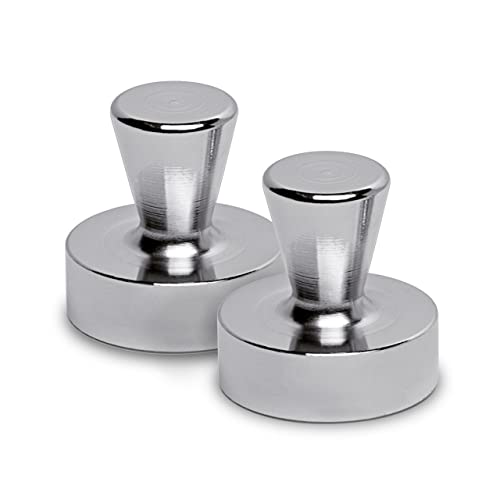 MAUL Neodym Kegel-Magnet Ø32x33mm (2 Stück) | Magnete für Magnettafel, Kühlschrank, Whiteboard | Magnete stark mit 22,0 kg Haftkraft | Mini Magnete in praktischem Design | Silber von Maul