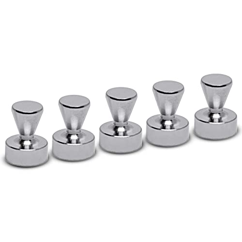 MAUL Neodym Kegel-Magnet Ø12x16mm (5 Stück) | Magnete für Magnettafel, Kühlschrank, Whiteboard | Magnete stark mit 3,5 kg Haftkraft | Mini Magnete in praktischem Design | Silber von MAUL