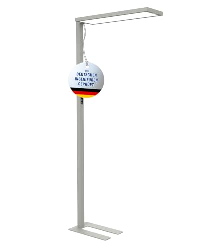 MAUL Standleuchte MAULsenja | Stehlampe dimmbar (2700-5700 K) | Energieeffizente LED-Technik | Deckenfluter mit direkter & indirekte Beleuchtung | Standlampe mit Bewegungssensor | Silber von Maul