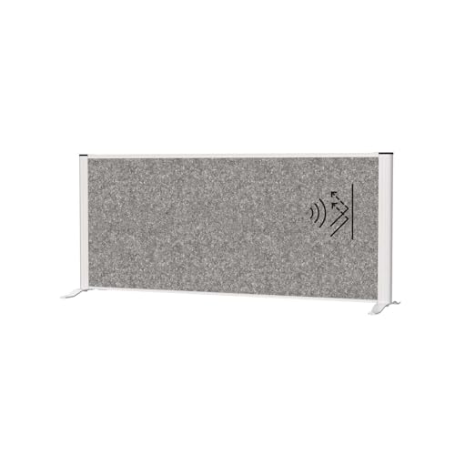 MAUL Tisch Trennwand Akustik MAULconnecto 120x50 cm | Raumteiler für Schreibtisch, Sideboard | Raumtrenner mit Standfüßen | Akustikvlies (4000 g/m²) als Sichtschutz und Schalldämmung von Maul