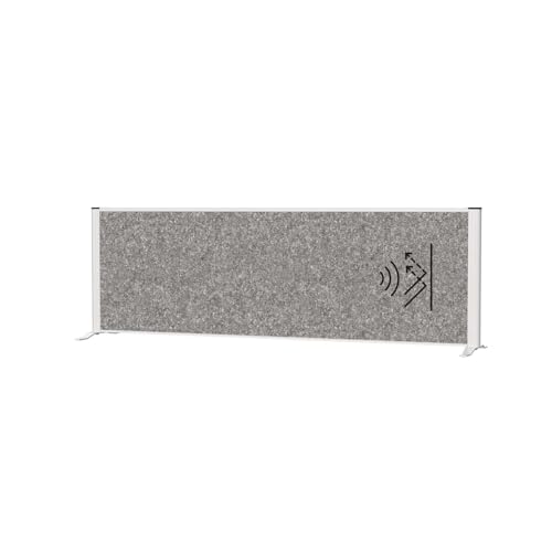 MAUL Tisch Trennwand Akustik MAULconnecto 160x50 cm | Raumteiler für Schreibtisch, Sideboard | Raumtrenner mit Standfüßen | Akustikvlies (4000 g/m²) als Sichtschutz und Schalldämmung von Maul