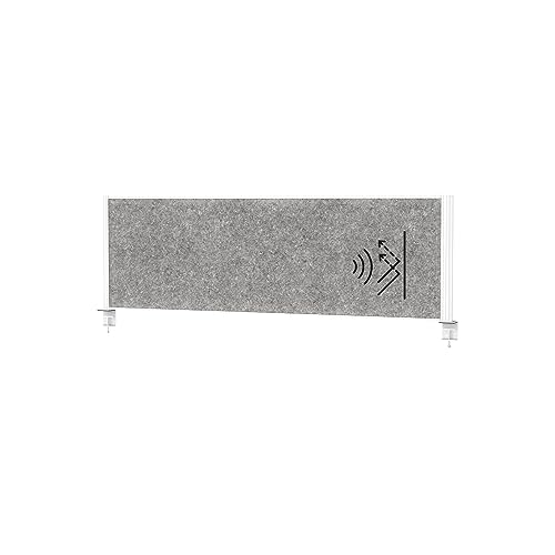 MAUL Tisch Trennwand Akustik MAULconnecto 160x50cm | Raumteiler für Schreibtisch |In Büro und Praxis | Raumtrenner mit Klemmfuß| Ideal als Sichtschutz und Schallschutz | allergikerfreundliches Vlies von Maul