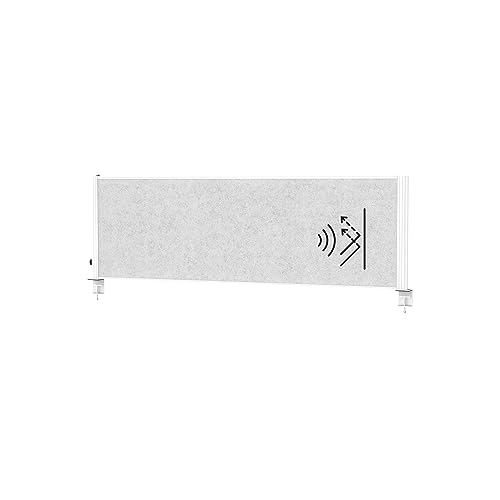 MAUL Tisch Trennwand Akustik MAULconnecto Uplight | mit LED Licht Leiste | 160x50cm | Raumteiler für Büro und Schreibtisch | Raumtrenner mit Lampe und Klemmfuß| Ideal als Sichtschutz und Schallschutz von Maul